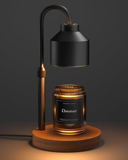 LISUNAR Electric Candle Warmer Lamp Black Adjustable Height Timer